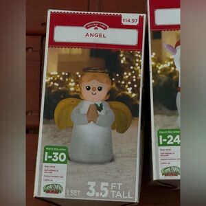 Holiday Time Angel Inflatable with Gold Wings